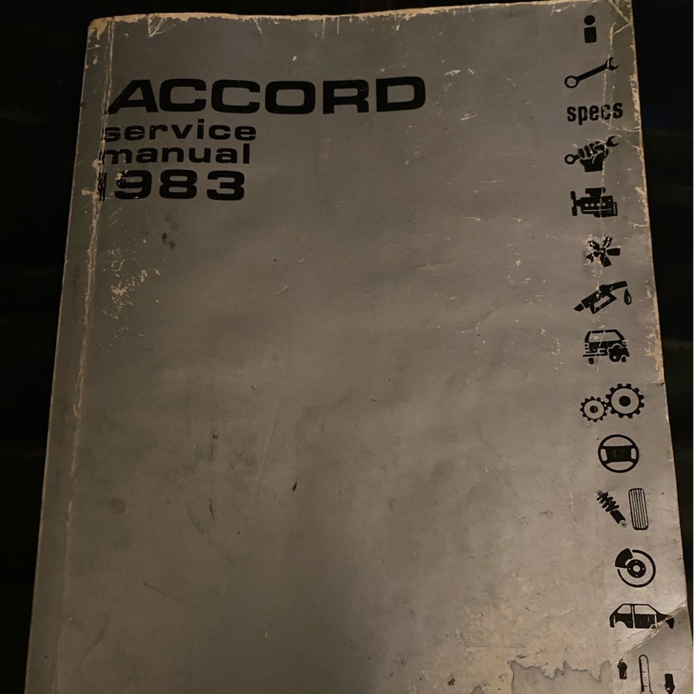 1983 Honda Accord Service Manual vintage